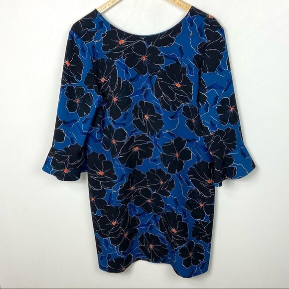 Nordstrom Cooper & Ella Matilda Mini Dress Blue Floral Size Large Ruffle Boho L - Picture 10 of 10
